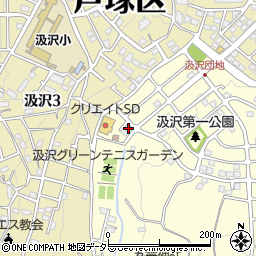 神奈川県横浜市戸塚区汲沢町1311-7周辺の地図