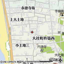 島根県出雲市大社町杵築西（上大土地）周辺の地図