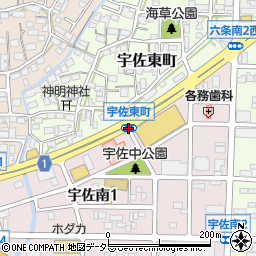 宇佐東町周辺の地図