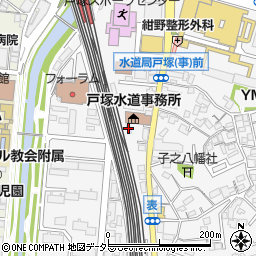 横浜市水道局南部給水維持課戸塚事務所周辺の地図