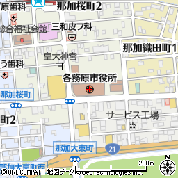岐阜県各務原市周辺の地図