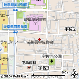 岐阜国道宇佐宿舎周辺の地図