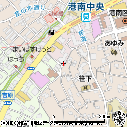 神奈川県横浜市港南区港南中央通8-21周辺の地図