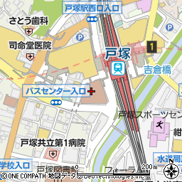 戸塚区役所総務部　税務課収納担当周辺の地図