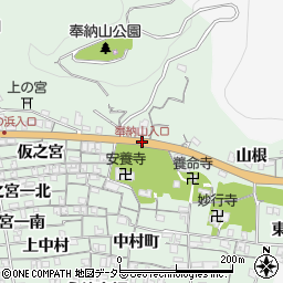奉納山入口周辺の地図