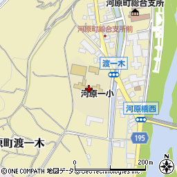 鳥取市役所　河原児童クラブ周辺の地図