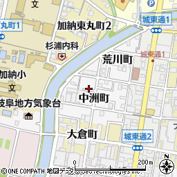 岐阜県岐阜市中洲町周辺の地図