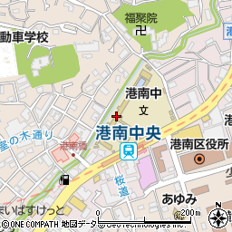 横浜市立港南中学校周辺の地図