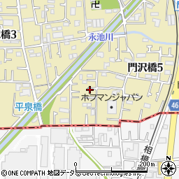 神奈川県海老名市門沢橋5丁目15周辺の地図
