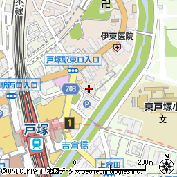 トヨタレンタリース横浜戸塚駅東口店周辺の地図