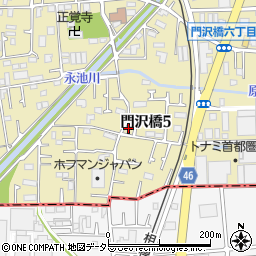 神奈川県海老名市門沢橋5丁目8周辺の地図