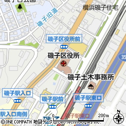 横浜市磯子区役所周辺の地図