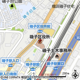横浜市磯子区役所周辺の地図