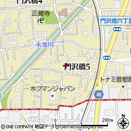神奈川県海老名市門沢橋5丁目周辺の地図