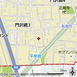 神奈川県海老名市門沢橋4丁目18周辺の地図