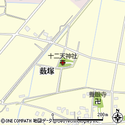 十二天神社周辺の地図