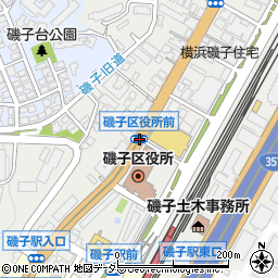 磯子区役所前周辺の地図