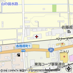 岐阜県ＪＡビジネスサポート株式会社　各務原営業所周辺の地図