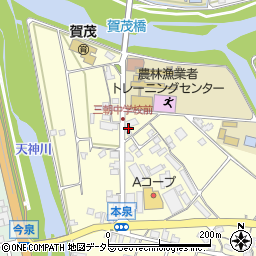 三朝町役場　賀茂地区公民館周辺の地図