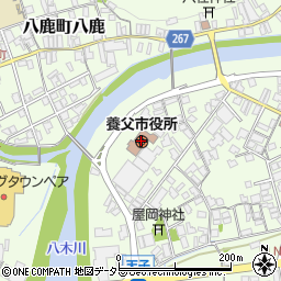 兵庫県養父市周辺の地図