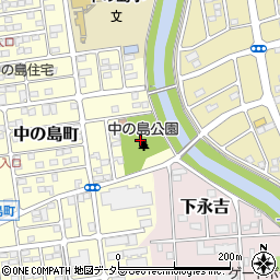 中の島公園公衆トイレ周辺の地図