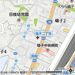 磯子荘周辺の地図