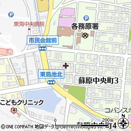 岐阜県各務原市蘇原中央町3丁目43周辺の地図