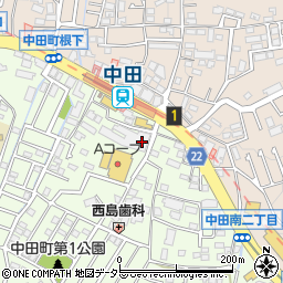 ハックドラッグ中田店周辺の地図