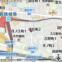 岐阜県岐阜市清住町周辺の地図