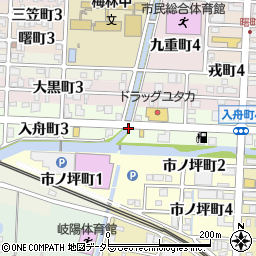 岐阜県岐阜市入舟町周辺の地図