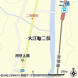 京都府福知山市大江町二俣周辺の地図