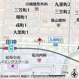 ローソンストア１００岐阜入舟店周辺の地図