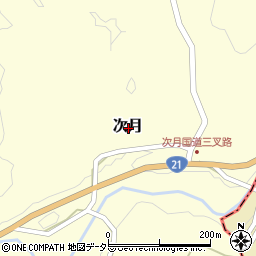 岐阜県可児郡御嵩町次月周辺の地図