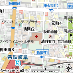 岐阜中央郵便局　荷物集荷周辺の地図