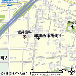 岐阜県各務原市那加西市場町3丁目104周辺の地図
