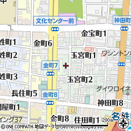 野菜巻き串 牛もつ鍋 九州めし おく田 玉宮店周辺の地図