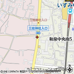 三柱神社入口周辺の地図