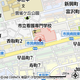 岐阜市役所　看護専門学校周辺の地図