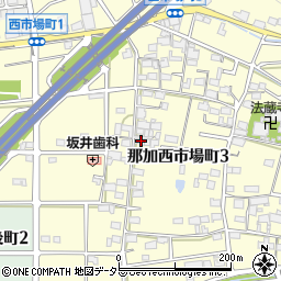 岐阜県各務原市那加西市場町3丁目102周辺の地図