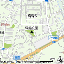 塚越公園周辺の地図