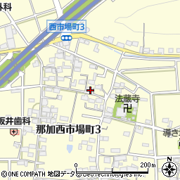 岐阜県各務原市那加西市場町3丁目55周辺の地図