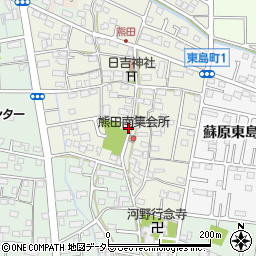 熊田公園周辺の地図