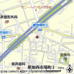 岐阜県各務原市那加西市場町3丁目28周辺の地図
