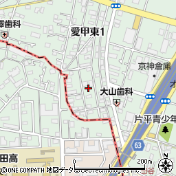 神奈川県厚木市愛甲東1丁目16周辺の地図