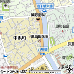神奈川県横浜市磯子区中浜町3周辺の地図