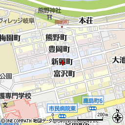 岐阜県岐阜市新興町周辺の地図