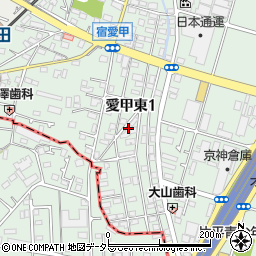 神奈川県厚木市愛甲東1丁目15周辺の地図