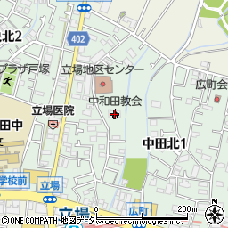 カトリック中和田教会周辺の地図