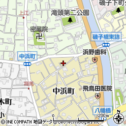 神奈川県横浜市磯子区中浜町8周辺の地図