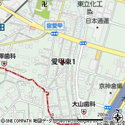 神奈川県厚木市愛甲東1丁目周辺の地図